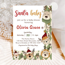 Reindeer Christmas Santa Baby Shower