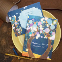 Whimsical Love Trees in Teal Wedding