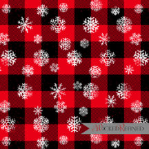 Snowflakes Red Buffalo Plaid l Christmas Pattern