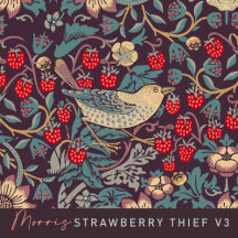 William Morris - Strawberry Thief V3 FAINT BLUE