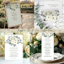  Ivory Watercolor Floral  Wedding