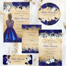 Princess Royal Blue Butterfly Quinceañera Sweet 16