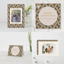 Vintage Green and Gold Art Deco Christmas Holiday