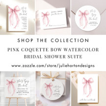 Pink Coquette Bow Watercolor Bridal Shower