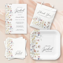 Watercolor Wildflowers Bridal Shower Collection