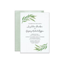 Watercolor Botanical Leaves Wedding
