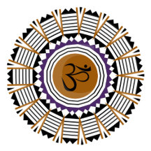 Mandala Yoga Om Purple Brown Geometric Design