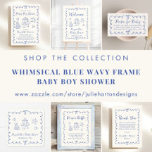 Whimsical Wavy Frame Baby Boy Shower