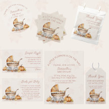 Watercolor Fall Pumpkin Baby Shower Collection