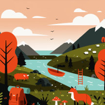Illustrations of natural landscapes