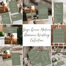 Sage Green Modern Romance Wedding Collection