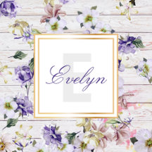 Romantic Vintage Retro Flowers on Barn Wood