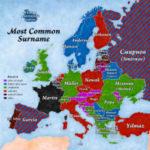 Surnames Europe Map