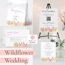Wildflower Wedding Watercolor Flowers Script