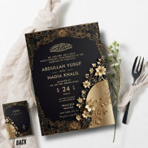Royal & Luxurious Golden Floral Islamic Weddings