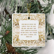 Elegant John 3:16 Bible Verse Christmas Gifts