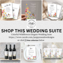 Colorful Wildflowers Elegant Wedding Suite