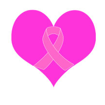 Heart and Ribbon Breast Cancer Charity Design