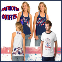 4th July Red White & Blue Patriotic Outfits 