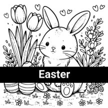 Easter Themed Coloring Pages, Cards and Gifts
