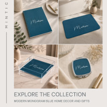 Modern Monogram Blue Home Decor and Gifts