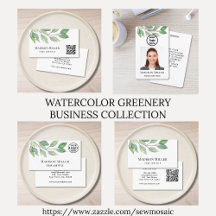 Watercolor Greenery Business Collection