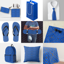 Blue And Orange Hypnotic Diamond Modern Pop Art