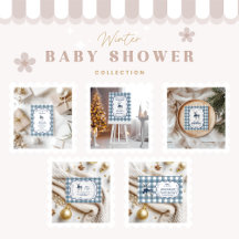 Blue Plaid Reindeer Baby Shower