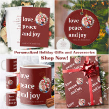 Burgundy Red Love Peace Joy Christmas Collection