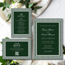 Emerald Green Harlequin Border Wedding Collections