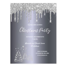 Christmas party - silver glitter trees