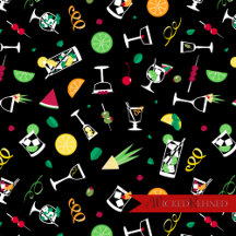 Icon Style Cocktails Pattern