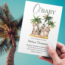Safari Wild Animals Tropical Themed Baby Shower