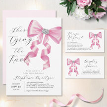 She's Tying The Knot Pink Bow Bridal Shower
