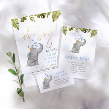 Oh Boy! Elephant & Jungle Greenery Baby Shower