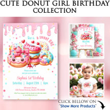 Cute Donut Girl Birthday