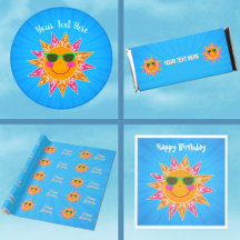 Happy Abstract orange and pink sun sunglasses