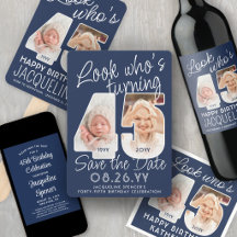 45th Birthday Party Invites & Decor • DIY Colors