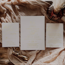 Romantic Ivory and Gold Foil Wedding Collection