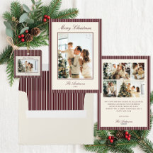 Elegant Burgundy Stripes Christmas Suite