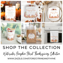 Watercolor Pumpkin Floral Thanksgiving Collection
