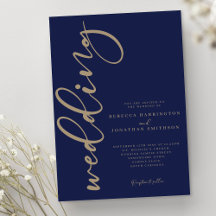 Minimal Navy Gold Wedding Suite