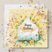 “Happy birthday” greeting cards