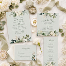 Soft Sage Green Floral Wedding Collection