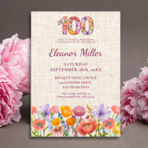 Elegant 100th Birthday - Floral Number 100 Suite