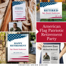 American Flag Patriotic Retirement Party Military