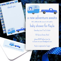 Cute Adventure Awaits Truck Trailer Baby Shower
