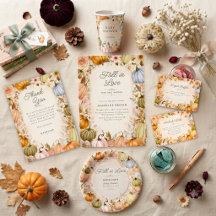 Rustic Fall in Love Pumpkin Autumn Baby Shower