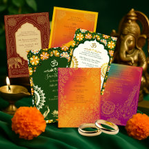 colorful & Gold Hindu indian Wedding suite