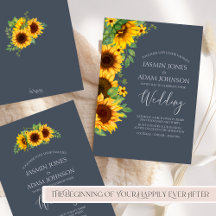 Royal Blue Opulence Sunflowers Wedding Suite